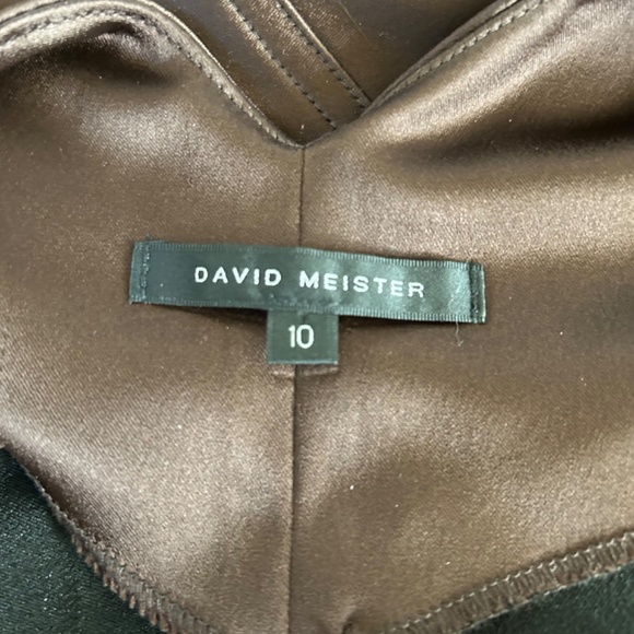 David Meister Espresso Satin Dress. NWOT. Size 10 - Picture 9 of 11
